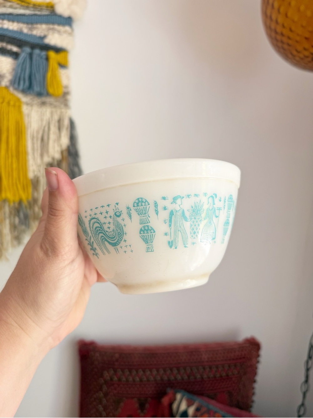 Vintage Pyrex Turquoise Butterprint 401 1.5 Pint Mixing Bowl Retro Farmhouse